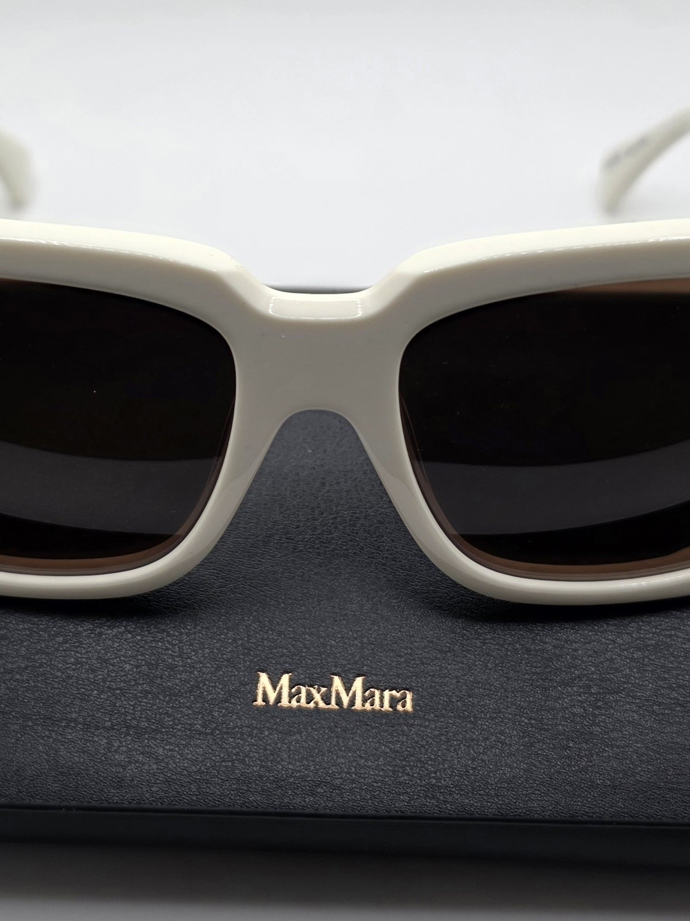 MaxMara White Rectangular Sunglasses